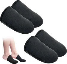 Neoprene Toe Covers 2 Pairs 3mm Reusable Warmers L-2Pair, Black 