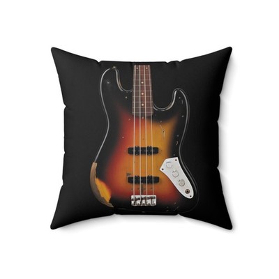 Famous ''Bass of Doom'' Fender bass Jaco Pastorius Spun Polyester Square Pillow