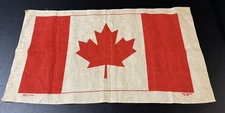 Canadian Flag vintage 1976 Printed in Canada 100% Linen, 29.5" x 17".