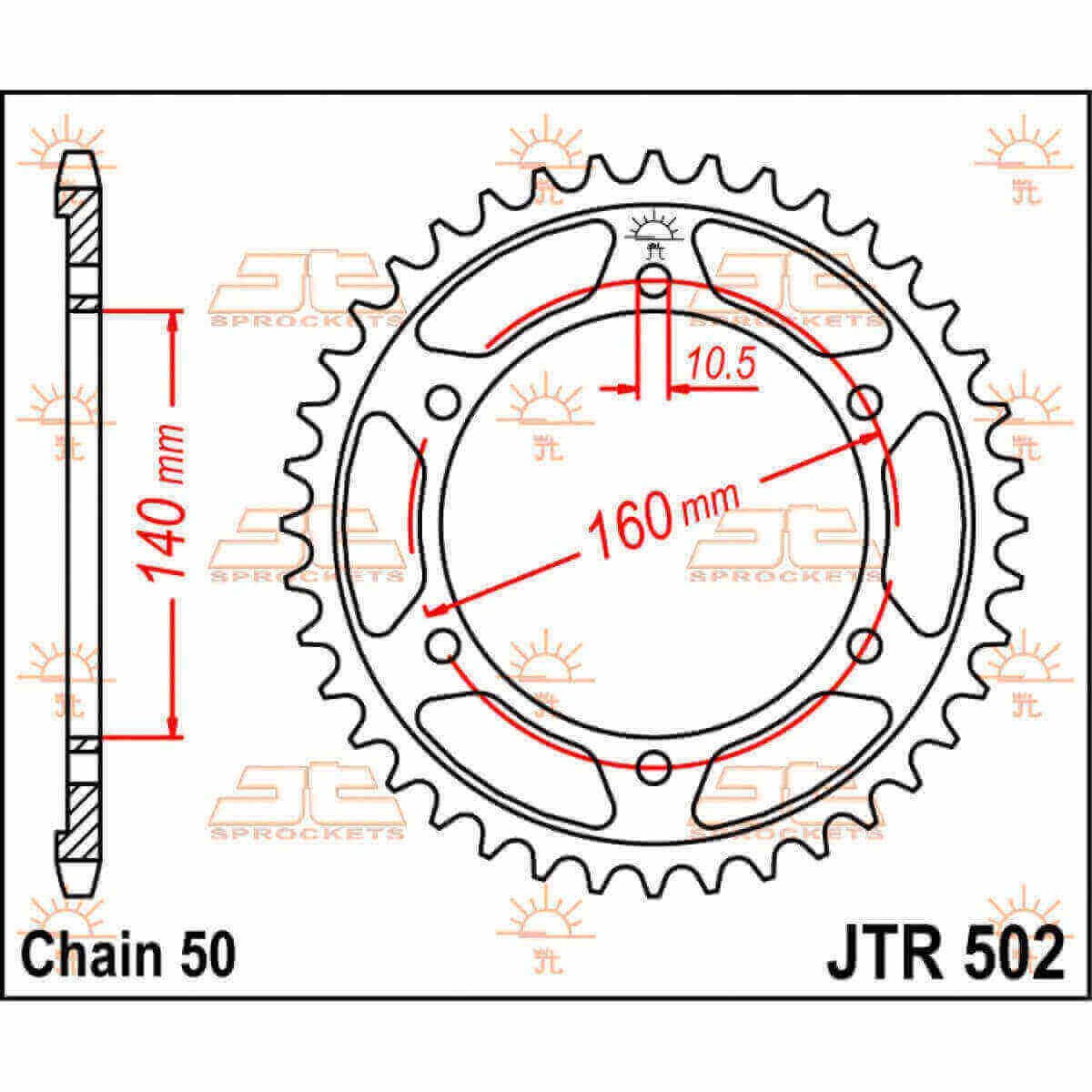 Couronne 42 dents Kawasaki ZZR 1100 ZRX ZEPHYR GPZ 900 JTR502.42