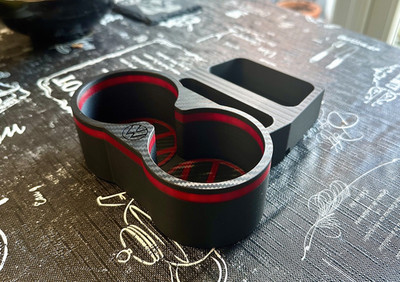 Twin Cup Holder   Fits Transporter T6 Carbon Fibre Finish (70mm)