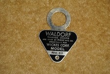 Vintage Waldorf Garage Doors Tag Model No. 80...