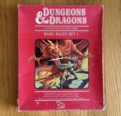 Dungeons & Dragons Fantasy Role-Playing Game Basic Rules Set 1 w/ dice & crayon