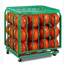 Metal Storage Cart with Wheels Lid for Gyms Schools Clubs Indoor and Outdoor