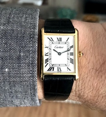 VINTAGE 70's CARTIER TANK PRE-MUST 26MM GENTS 18K