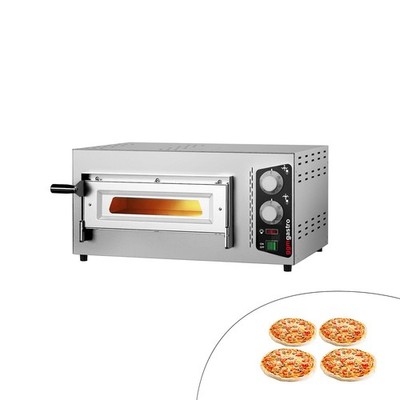 GGM Gastro Elektro Pizzaofen 4x24cm Manuell mit Sichtfenster u. Innenbeleuchtung