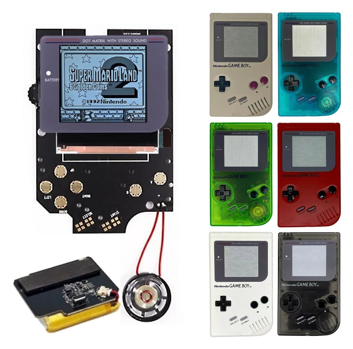 Game Boy DMG Laminated IPS Kit w/ Shell USB-C LiPo Battery Gameboy *NO  SOLDER*
