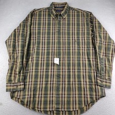 Nautica Shirt Button Down Green Plaid Cotton Pocket Men's 2XL NWT