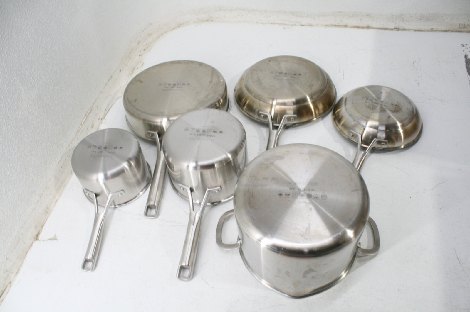 Calphalon 10 Piece Pots Pans Set Stainless Steel Kitchen Cookware w