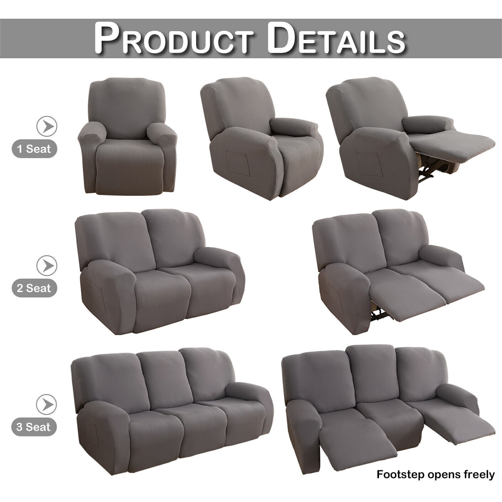 Loveseat 3 Seat Covers For Oversize Recliner Couch Sofa Covers