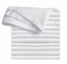 Clips N Grips Birdseye Flatfold Cloth Diapers - Bulk Hospital Quantity (White)