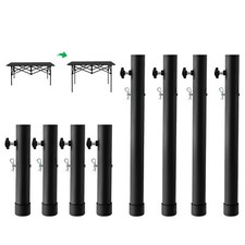 4PK Adjustable Table Leg Extenders 2/4 Level - Black Folding Risers for Desk