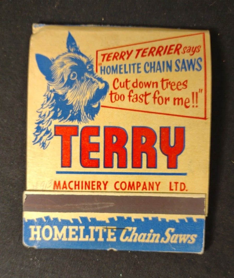 Rare Vintage Full Large Size Matchbook Homelite Chain Saws Safety