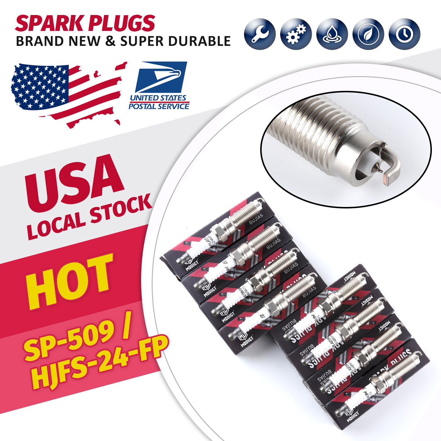 8Pcs OEM SP-509-X HJFS-24FP-X For Motorcraft PLATINUM Spark Plugs Genuine NEW