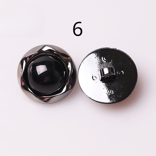 7Pcs 21mm Black Round Buttons Metal Loop DIY Sewing for Trench Coat Jacket - Picture 9 of 27