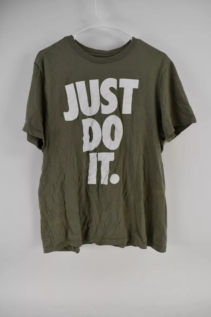 Nike Mens Just Do It Logo Olive Green Short Sleeve The Nike Tee T