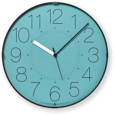 Lemnos CARA Wanduhr Türkis MoMA Exklusiv Stilvoll Lebendig Zifferblatt Made i...