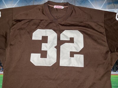 Cleveland Browns Jim Brown #32 Throwback Authentic Jersey Mens Sz