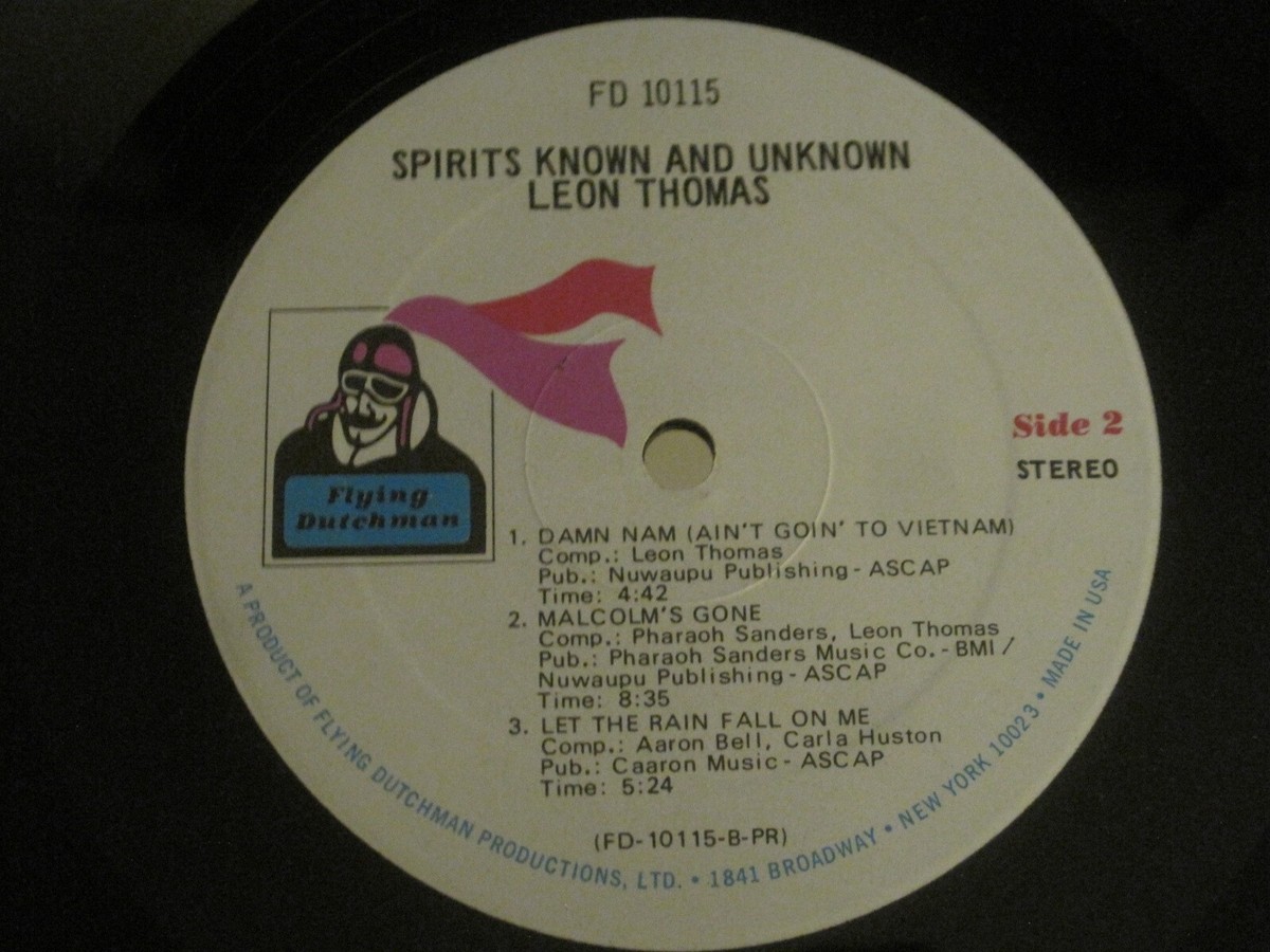 LEON THOMAS SPIRITS KNOWN AND UNKNOWN LP '69 FLYING DUTCHMAN FD