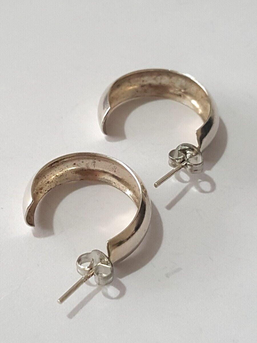 Gorgeous Solid Round/ Cuff Stud Earrings 925 Soli… - image 16