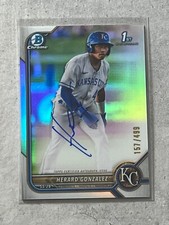 2022 Bowman Chrome Herard Gonzalez SP 1st Silver Holo Auto /499 #CPA-HG Royals