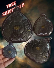 HANDCRAFT COCONUT SHELL RAHU OM JUN BLESSED FOR WEALTH SUCCESS AMULET PENDANT