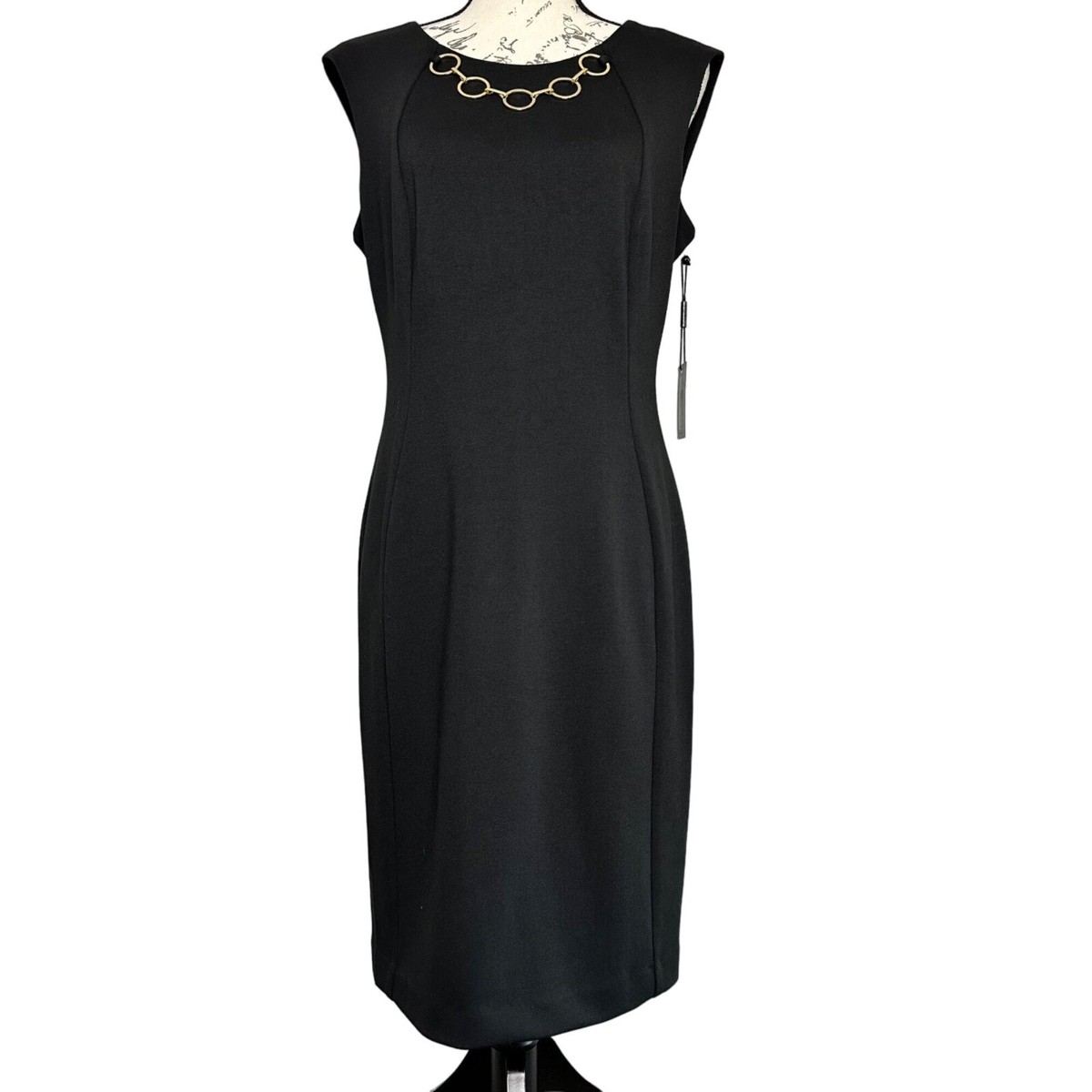 calvin klein black dress with gold chain Calvin Klein | Dresses | Calvin Klein Black Dress With Gold Chain Neck
