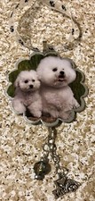 Handmade Recycled Christmas Ornament Hanger Canine Dog Breeds - BICHON FRISE