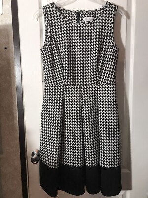 navy blue dress for baby girl Calvin Klein Size 2 Petite Black Sleeveless Pleated A-Line Dress Work  Career main image 1