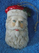 Vintage R.O.C. Santa Claus Head Face Christmas Ornament