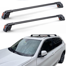 Roof Rack Cross Bars For BMW X5 (F15) 2014-2018 Lockable Black & Gray Aluminum