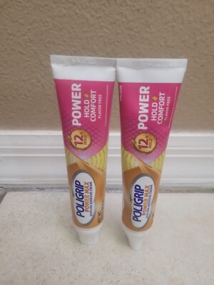Poligrip Power Max  Denture Adhesive Cream, Power Hold+Comfort 2.2 Oz Exp:10/26
