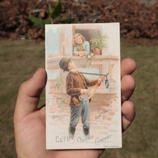 Antique 1890 Brattleboro VT Estey Organ Company Victorian Trade Card Vermont