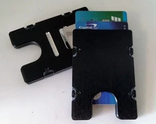 Aluminum Wallet/Credit Card Holder, RFID Protection, Plain Black