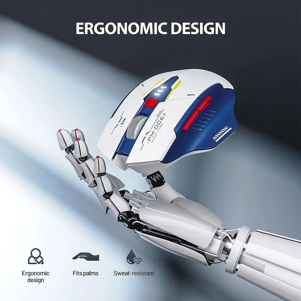 Wireless Mouse, Rechargeable Ergonomic Silent Mice with 2.4G USB Receiver Mecha - Image 4 of 4