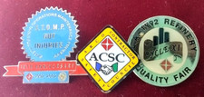 3 ARCO Lapel Pins LAR Las Angeles Refinery STOMP Quality Fair Contractor Safety