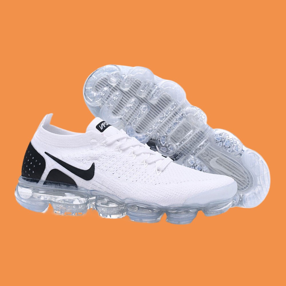 New Nike Air VaporMax Flyknit 2018 Men's White and Black Comfortable Shoes