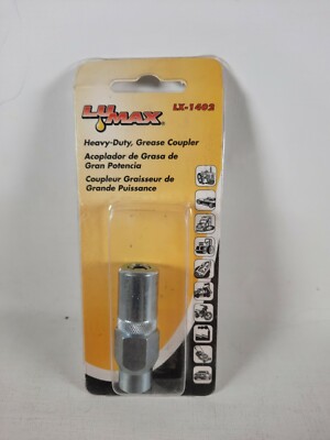 Lumax LX-1402 Grease Gun Coupler, Heavy Duty, 1/8'' Npt Threads, Spring Loaded