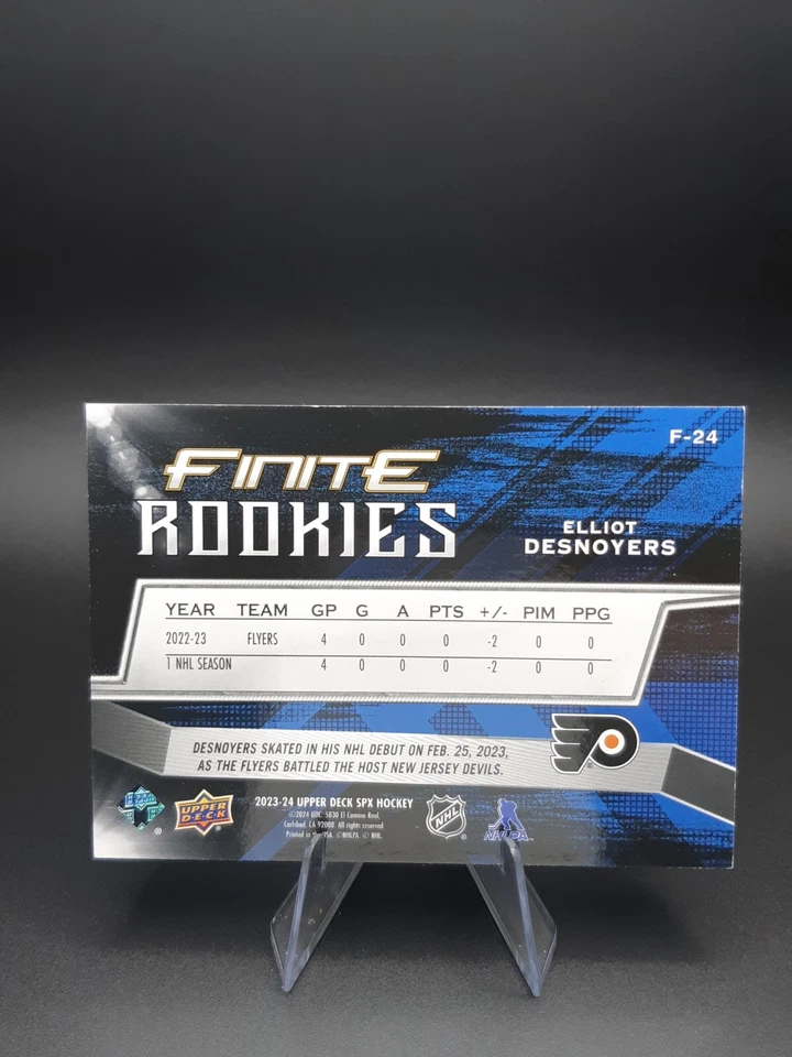 2023-24 Upper Deck SPx Finite Rookies Blue Elliot Desnoyers /199 #F-24 - Image 2 of 2