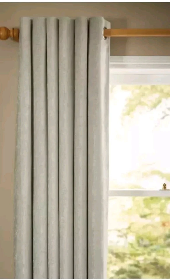 John Lewis CHENILLE FLINT Eyelet Curtains 167width) length137) - Image 3 of 4