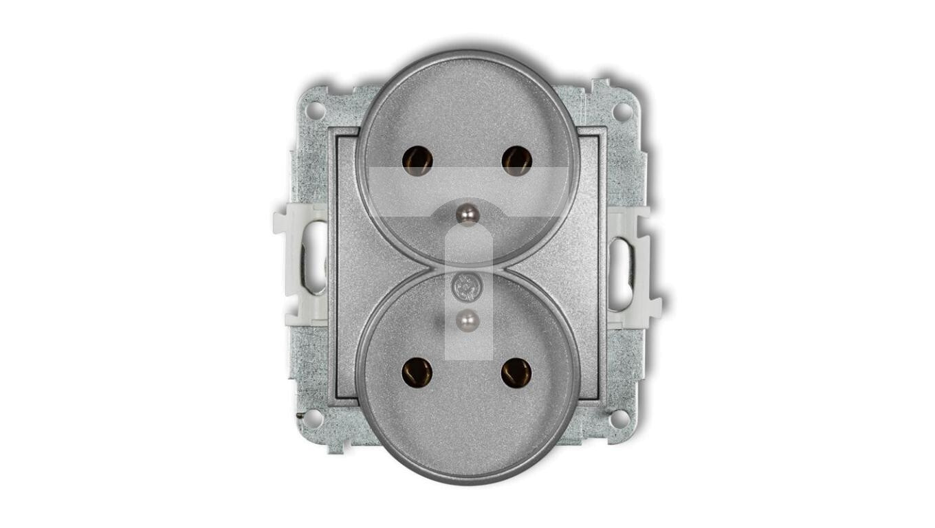 MINI Double socket w/u metallic silver 7MGPR-2z /T2UK