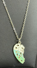 Claires Best Friends Forever heart necklace replacement 1/2 half white green