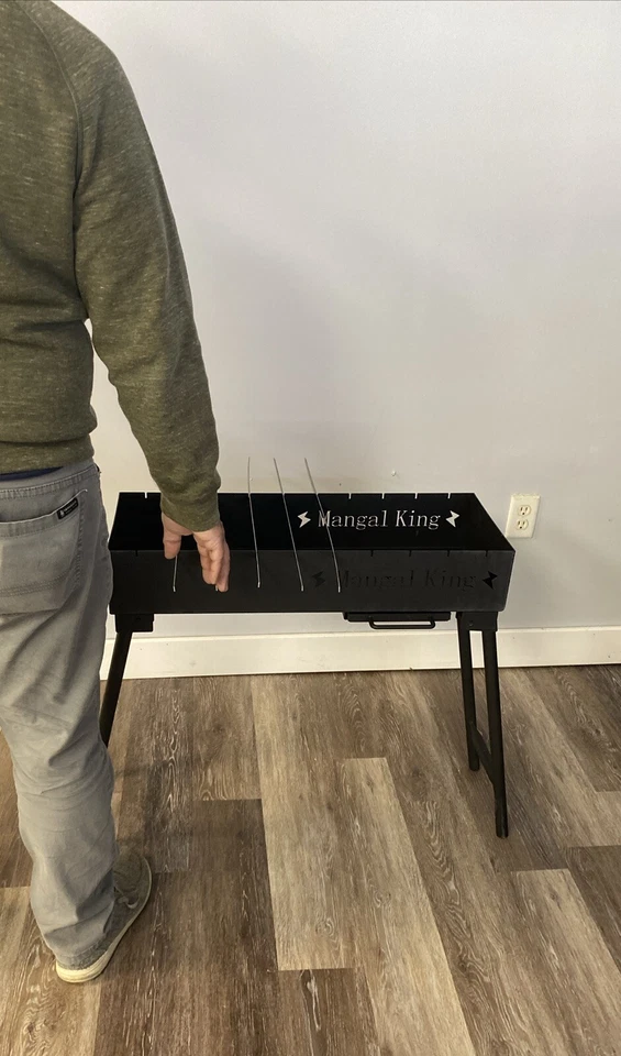 Mangalking Parrilla Barbacoa Patas Plegables 70cm 2MM Espesor Acero GRATIS 5 Brochetas Foto 4 de 4