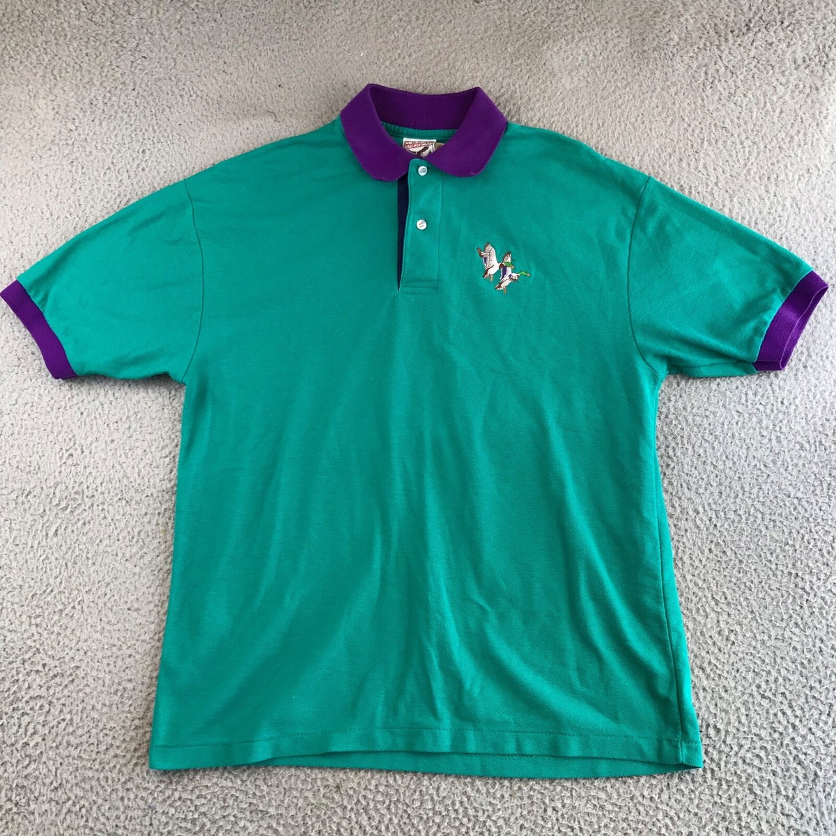 Great American Originals Shirt Men's Large Teal Short Sleeve Polo