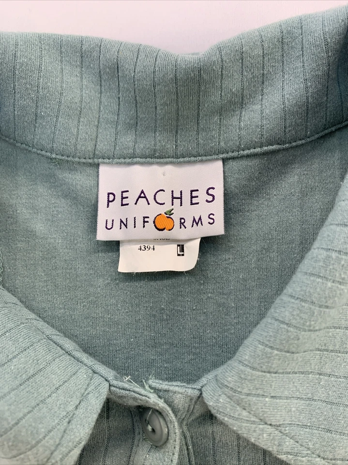 Uniformes Peaches Damas Talla Grande Salvia 1 Botón Frontal Uniforme Top Foto 3 de 4