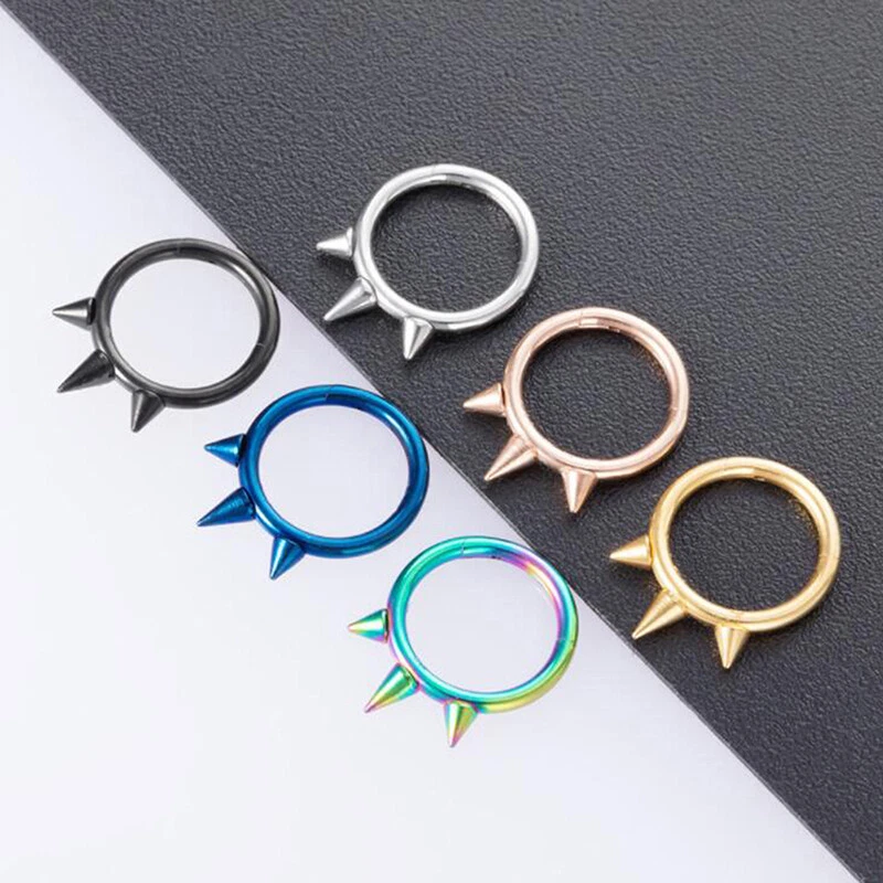 Gold spike septum sale ring