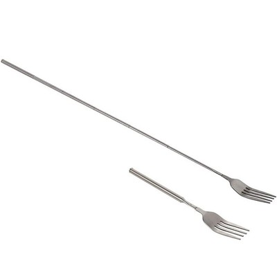 Retro Fork BBQ Telescopic Extendable Dinner  Dessert Long Handle Fork Tableware