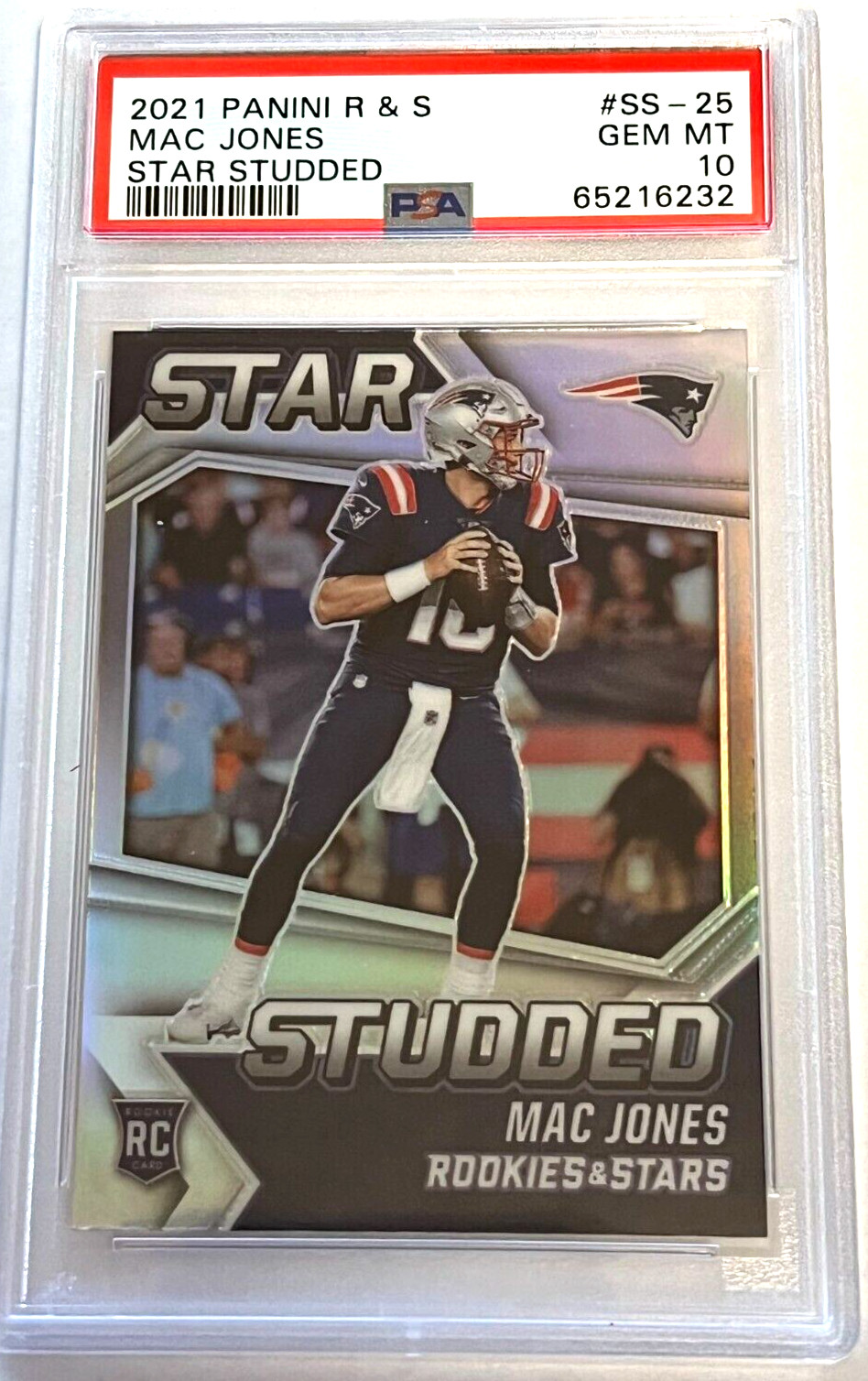 Mac Jones Panini Rookies & Stars Star Studded #SS25 Gold