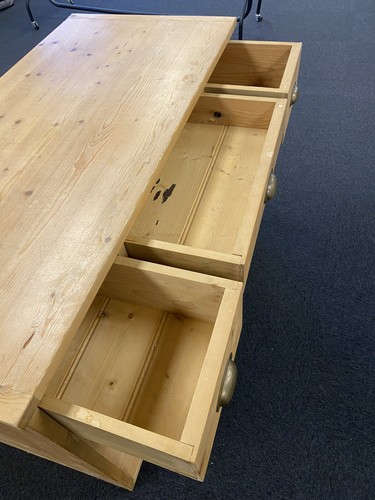 Bespoke Solid Pine Handmade Desk With Drawers, Shelves And Apothecary Handles - Picture 3 of 8