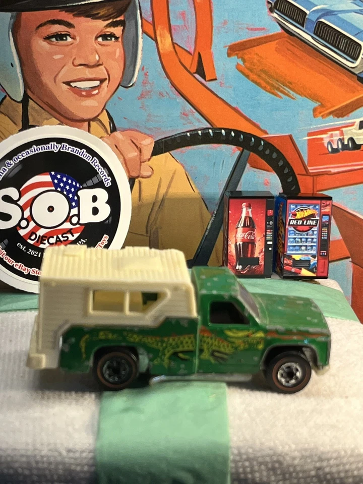 Dodge Camper Dragon 1974 Hot Wheels Redlines verde fundido a presión 1:64 excelente estado Foto 4 de 4